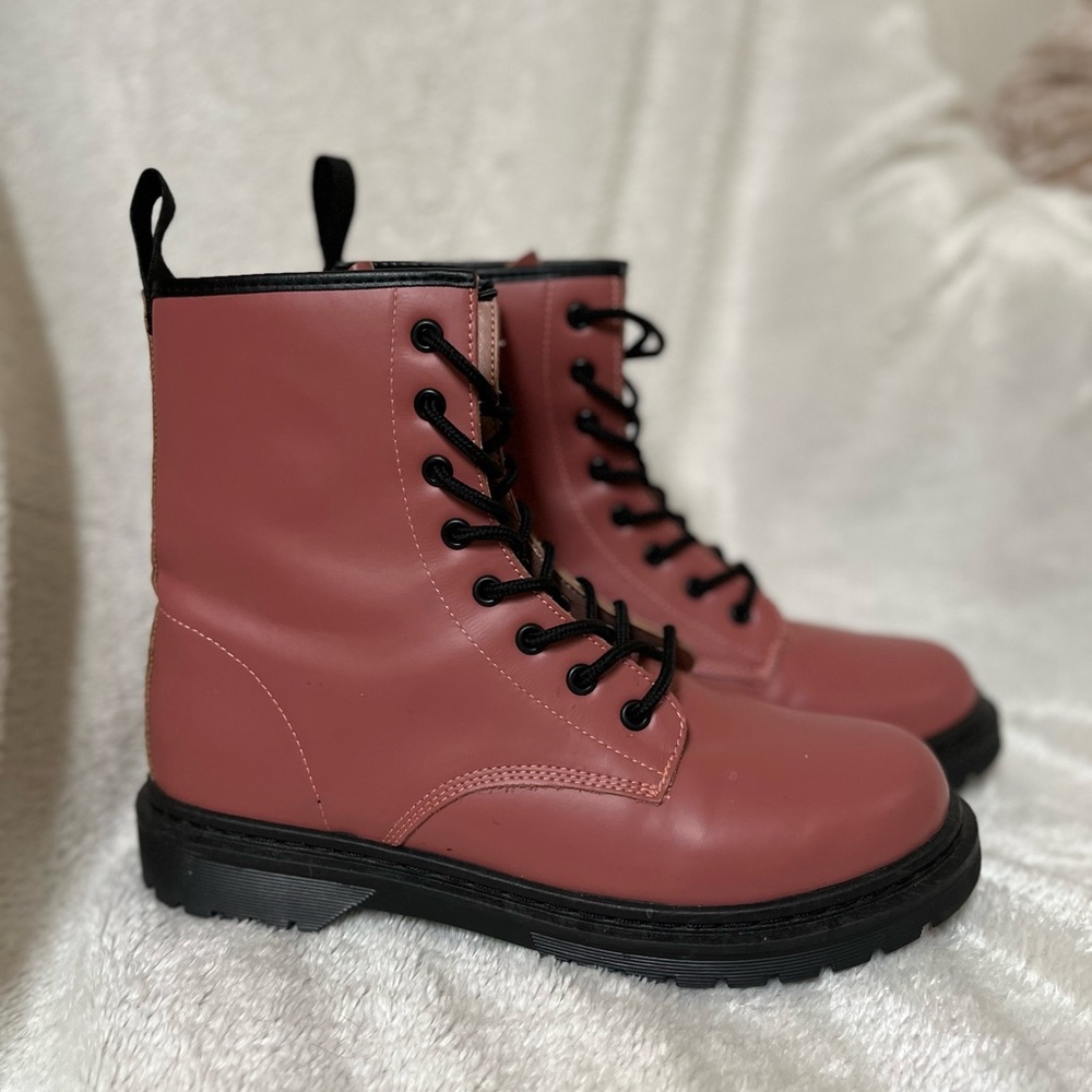 PVC Womens Girls Pink Moto Water Shoes Rain Boots